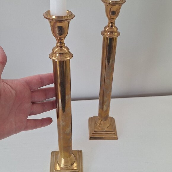 2 vintage brass candle holders (flawed info in description) - Picture 3 of 3